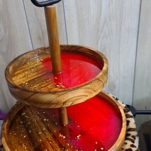 2 tier wood serving tray 2 to 3 feet tray :)